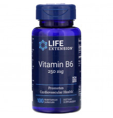 Витамин В6 (пиридоксин), Vitamin B6, Life Extension, 250 мг, 100 вегетарианских капсул