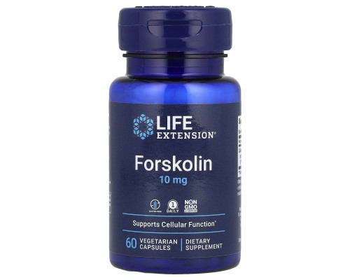 Форсколін, Forskolin, Life Extension, 10 мг, 60 вегетаріанських капсул