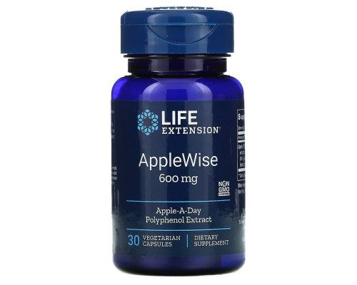 Поліфеноли яблучні, AppleWise, Life Extention, екстракт, 600 мг, 30 вегетаріанських капсул