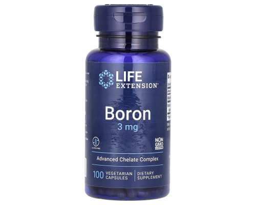 Бір, Boron, Life Extension, 3 мг, 100 вегетаріанських капсул