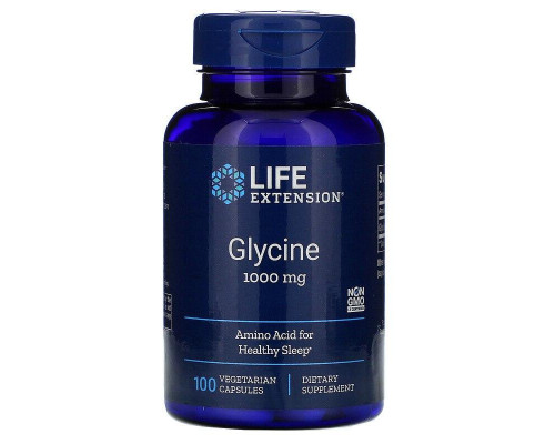 Глицин, Glycine, Life Extension, 1000 мг, 100 капсул
