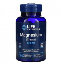 Цитрат магния, Magnesium (Citrate), Life Extension, 100 мг, 100 вегетарианских капсул