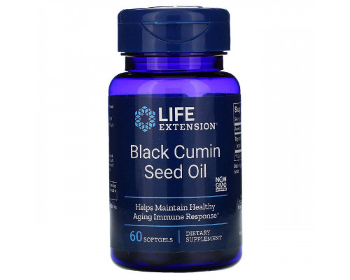 Масло черного тмина, Black Cumin, Life Extension, из семян, 60 капсул