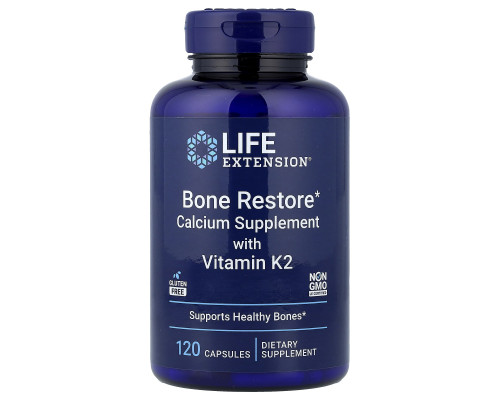 Відновлення кісток + К2, Bone Restore, Life Extension, 120 капсул