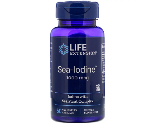 Йод, Sea-Iodine, Life Extension, 1000 мкг, 60 капсул