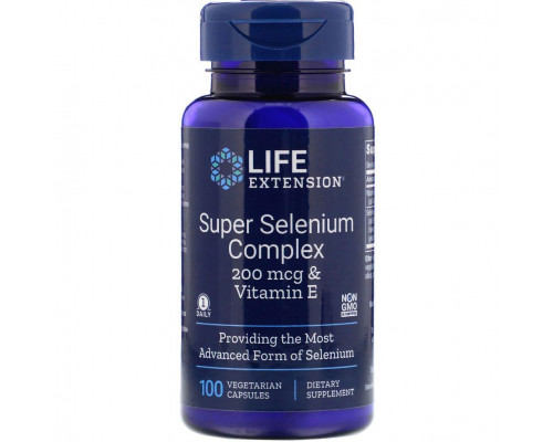 Селен с витамином Е, Super Selenium, Life Extension, комплекс, 100 капсул