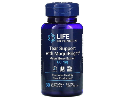 Защита глаз, Tear Support, Life Extension, ягодный экстракт маки, 60 мг, 30 вегетарианских капсул