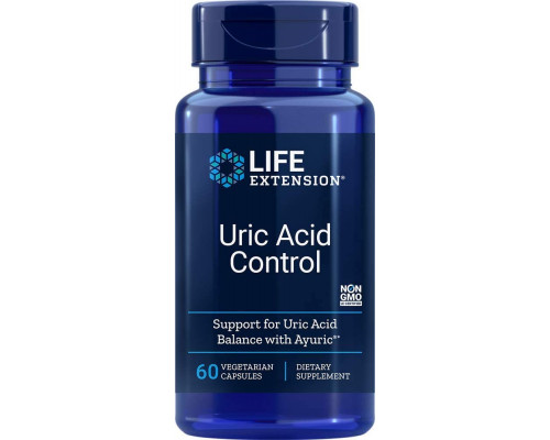 Сечова кислота, контроль, Uric Acid Control, Life Extension, 60 вегетаріанських капсул