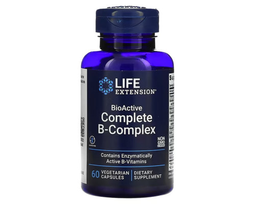 В-комплекс витаминов, BioActive B-Complex, Life Extension, биоактивный, 60 вегетарианских капсул