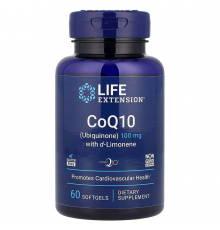 Коензим CoQ10 (убіхінон) з d-лимоненом, CoQ10 Ubiquinone with d-Limonene, Life Extension, 100 мг, 60 гелевих капсул