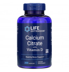 Цитрат кальция с витамином D, Calcium Citrate with Vitamin D, Life Extension, 200 вегетарианских капсул