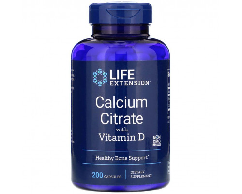 Цитрат кальция с витамином D, Calcium Citrate with Vitamin D, Life Extension, 200 вегетарианских капсул