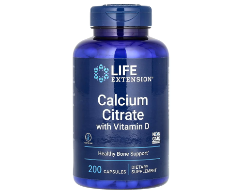 Цитрат кальцію з вітаміном D, Calcium Citrate with Vitamin D, Life Extension, 200 капсул