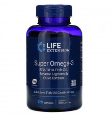 Омега-3 (супер), Omega-3, Life Extension, 120 капсул
