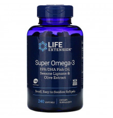 Омега-3, Super Omega-3, Life Extension, 240 капсул