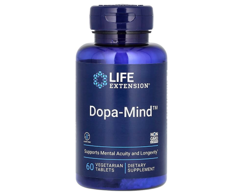 Дофамін: формула для мозку, Dopa-Mind, Life Extension, 60 вегетаріанських таблеток