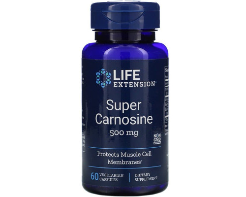Супер карнозин, Carnosine, Life Extension, 500 мг, 60 капсул