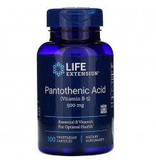 Пантотеновая кислота (витамин В-5), (Pantothenic Acid), Life Extension, 500 мг, 100 капсул