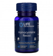 Резистентность гомоцистеина, Homocysteine Resist, Life Extension, 60 капсул
