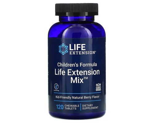 Мультивитамины для детей, Children's Formula Mix, Life Extension, ягодный вкус, 120 жевательных таблеток