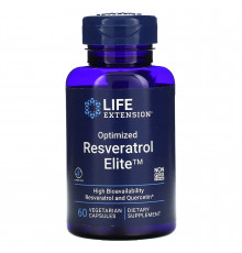 Ресвератрол, Optimized Resveratrol Elite, Life Extension, 60 вегетарианских капсул