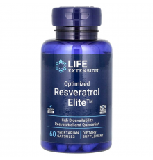 Ресвератрол, Optimized Resveratrol Elite, Life Extension, 60 вегетаріанських капсул