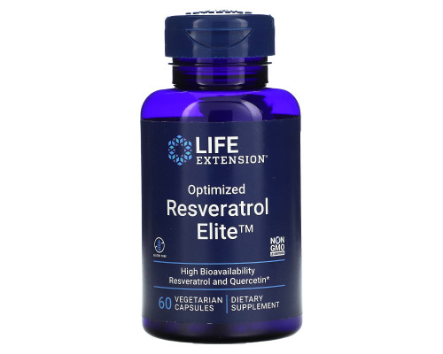 Ресвератрол, Optimized Resveratrol Elite, Life Extension, 60 вегетарианских капсул