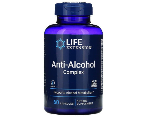 Антиалкогольный комплекс, Anti-Alcohol Complex, Life Extension, 60 вегетарианских капсул