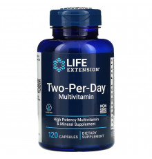 Мультивитаминная формула, Two-Per-Day Multivitamin, Life Extension, 120 капсул