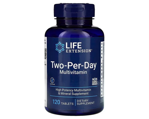 Мультивитамины, Two-Per-Day Multivitamin, Life Extension, по 2 в день, 120 таблеток