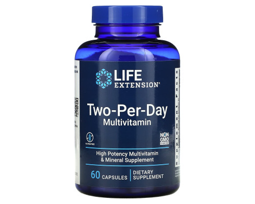 Мультивитамины "Две капсулы в день", Two-Per-Day Capsules, Life Extension, 60 капсул