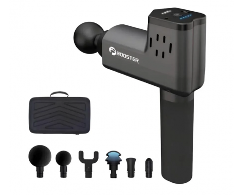 Перкусійний масажер Booster T для м'язів і тригерних точок, 6 насадок, акумулятор 2000 мАг