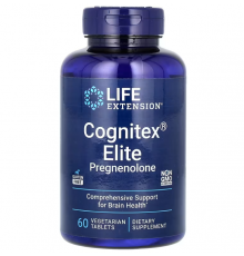 Улучшение работы мозга, прегненолон, Cognitex Elite Pregnenolon, Life Extension, 60 вегетарианских таблеток