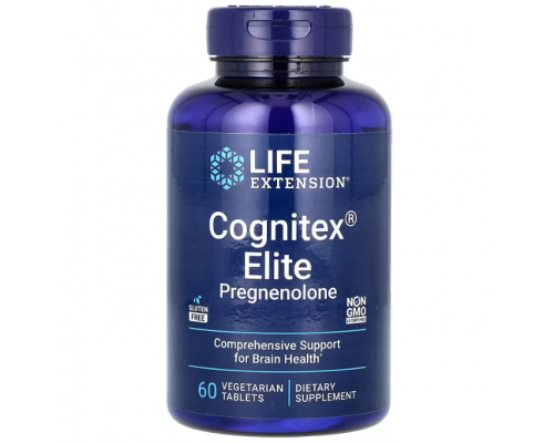 Улучшение работы мозга, прегненолон, Cognitex Elite Pregnenolon, Life Extension, 60 вегетарианских таблеток