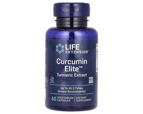 Куркума, Curcumin Elite Turmeric Extract, Life Extension, 60 капсул
