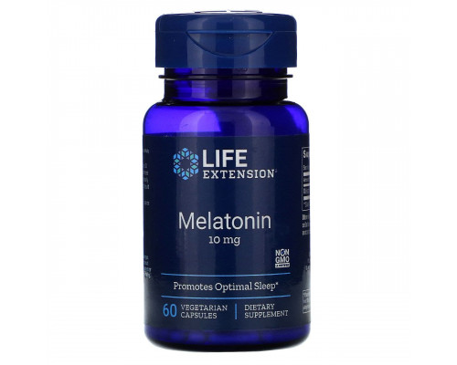 Мелатонин, Melatonin, Life Extension, 10 мг, 60 капсул