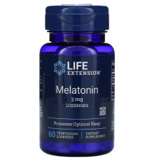 Мелатонин, Melatonin, Life Extension, 3 мг,  60 леденцов