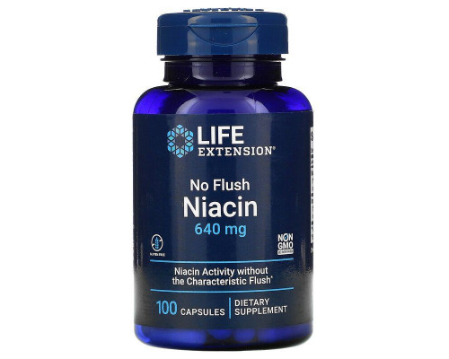 Ніацин (Вітамін В3), No Flush Niacin, Life Extension, 640 мг, 100 капсул