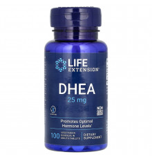 Дегідроепіандростерон, DHEA, Life Extension, 25 мг, 100 вегетаріанських пігулок