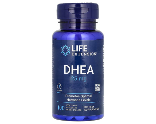 Дегідроепіандростерон, DHEA, Life Extension, 25 мг, 100 вегетаріанських пігулок
