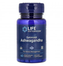 Ашваганда, Ashwagandha, Life Extension, экстракт, 60 капсул