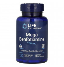 Бенфотіамін, Mega Benfotiamine, Life Extension, 250 мг, 120 вегетаріанських капсул