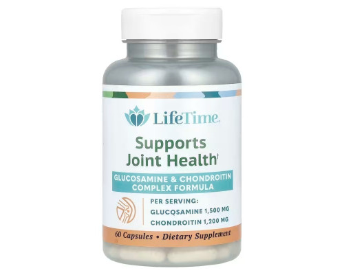 Глюкозамин хондроитин, Glucosamine & Chondroitin, LifeTime Vitamins, 60 кап.