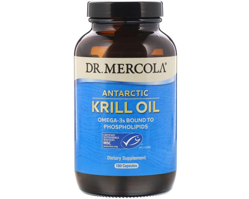 Масло криля арктического,  Krill Oil, Dr. Mercola, 180 капсул