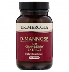 Поддержка почек с клюквой, D-Mannose and Cranberry, Dr. Mercola, 60 капсул