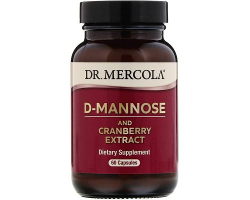 Поддержка почек с клюквой, D-Mannose and Cranberry, Dr. Mercola, 60 капсул