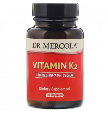 Витамин К2, Vitamin K2, Dr. Mercola, 30 капсул