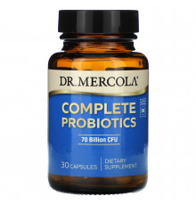 Пробиотики, Complete Probiotics, Dr. Mercola, 70 млрд КОЕ, комплекс для пищеварительной системы, 30 капсул