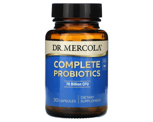 Пробиотики, Complete Probiotics, Dr. Mercola, 70 млрд КОЕ, комплекс для пищеварительной системы, 30 капсул