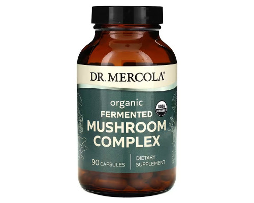 Грибы, комплекс, Mushroom Complex, Dr. Mercola, ферментированный, 90 капсул